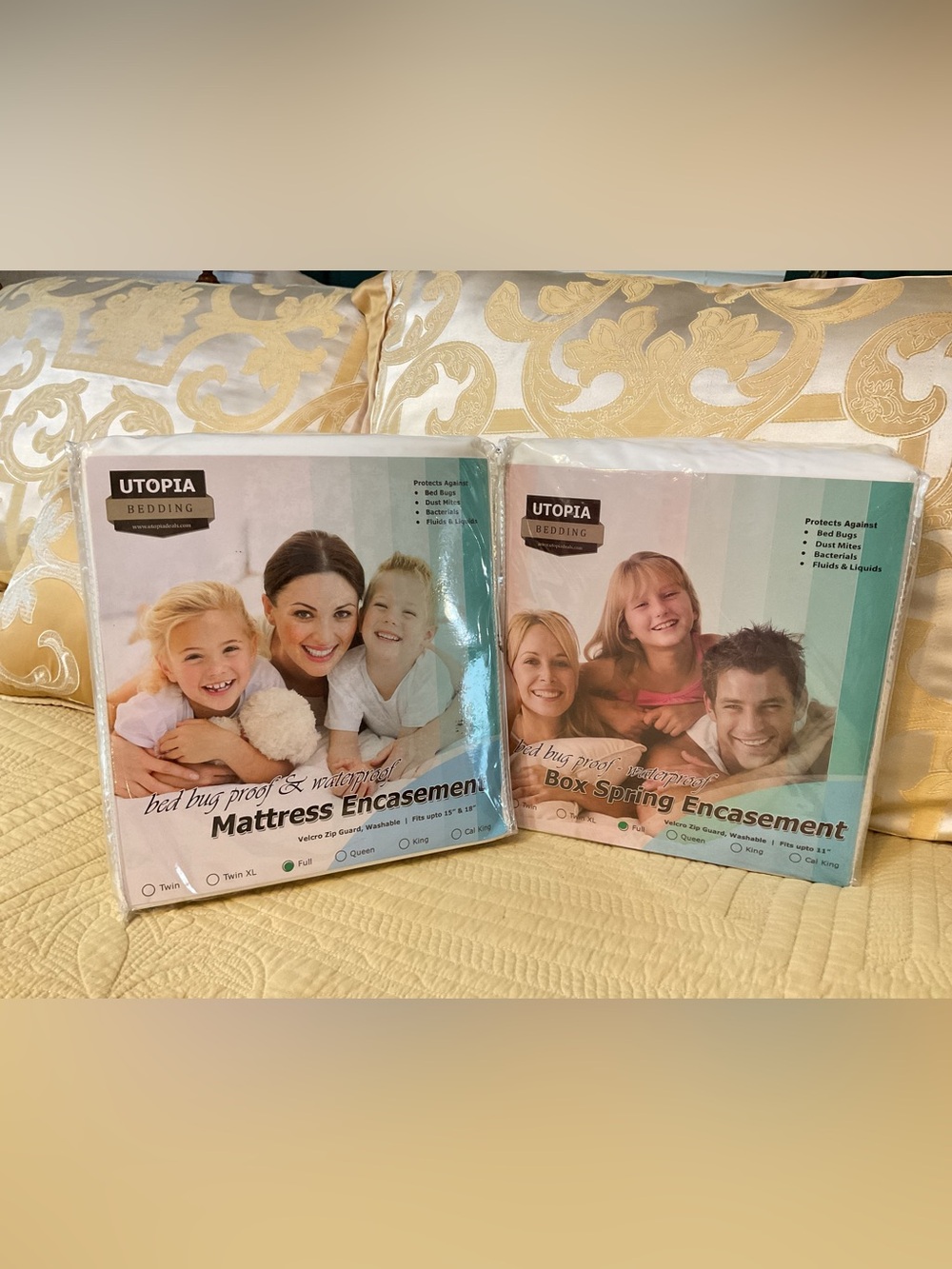 NEW SET OF UTOPIA BEDDING FULL SIZE BOX SPRING & FULL SIZE MATTRESS ENCASEMENTS